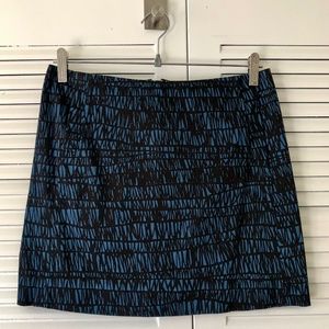 J Crew Short Skirt Graphic Print - Blue Black- with Pockets - XS